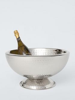 John Lewis Large Hammered Stainless Steel Champagne/Wine Bucket - view 2, Stainless Steel