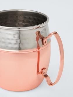 John Lewis Hammered Mug, Stainless Steel - view 2, Stainless Steel