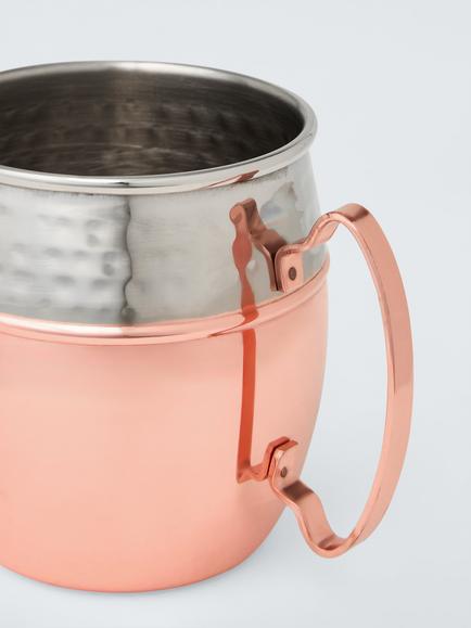 John Lewis Hammered Mug, Stainless Steel - view 2, Stainless Steel