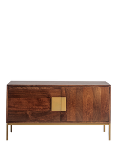 Swoon Banner Small Media Unit, Brown/Brass
