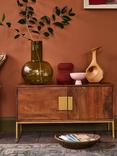 Swoon Banner Small Media Unit, Brown/Brass