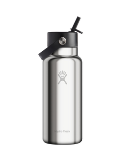 Hydro Flask Double Wall Vacuum Insulated Stainless Steel Wide Mouth Drinks Bottle, 946ml, Shine Silver