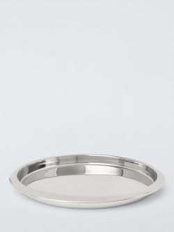 John Lewis Round Stainless Steel Bar Tray, Silver, Silver