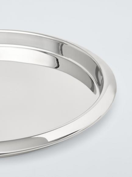 John Lewis Round Stainless Steel Bar Tray, Silver - view 2, Silver