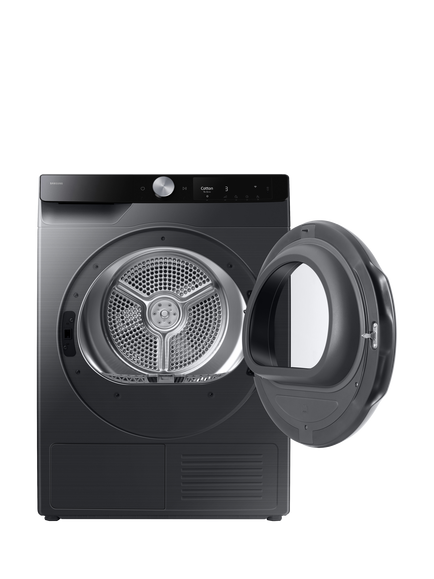Samsung DV90T6240LB/S1 Freestanding Tumble Dryer, 9kg Load, Black - view 2, Black