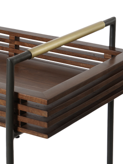Swoon Weaving Bar Trolley, Dark Brown - view 2, Dark Brown