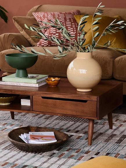 Swoon Southwark Acacia Wood Coffee Table, Dark Brown - view 2, Natural Oak