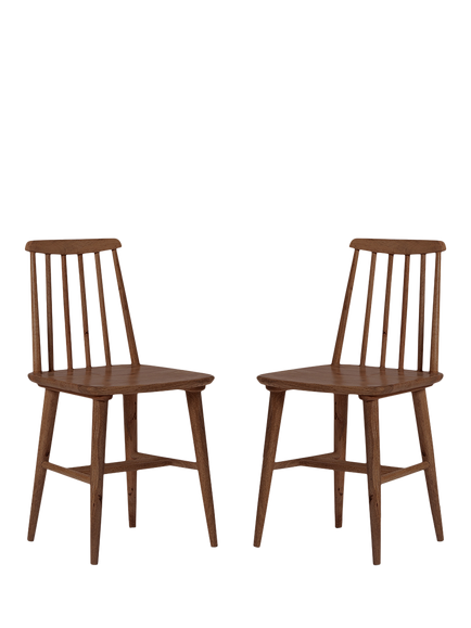 Swoon Ollie Dining Chair, Set of 2, Dark Brown, Dark Brown