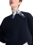 Longchamp Floral Silk Scarf, Blue/Multi
