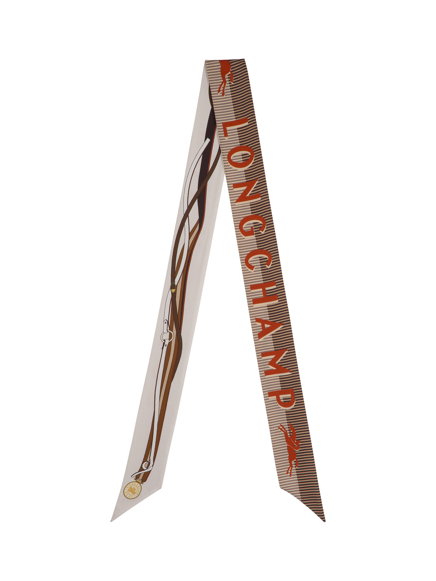 Product image 1 of 2, which shows Longchamp A Toute Allure Silk Headband, Paper/Multi