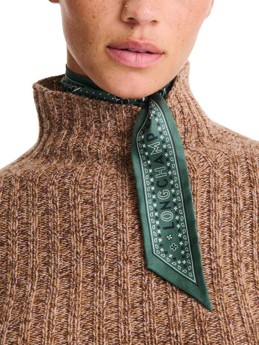 Product image 2 of 2, which shows Longchamp Silk French Paisley Bandana Headband, British Green