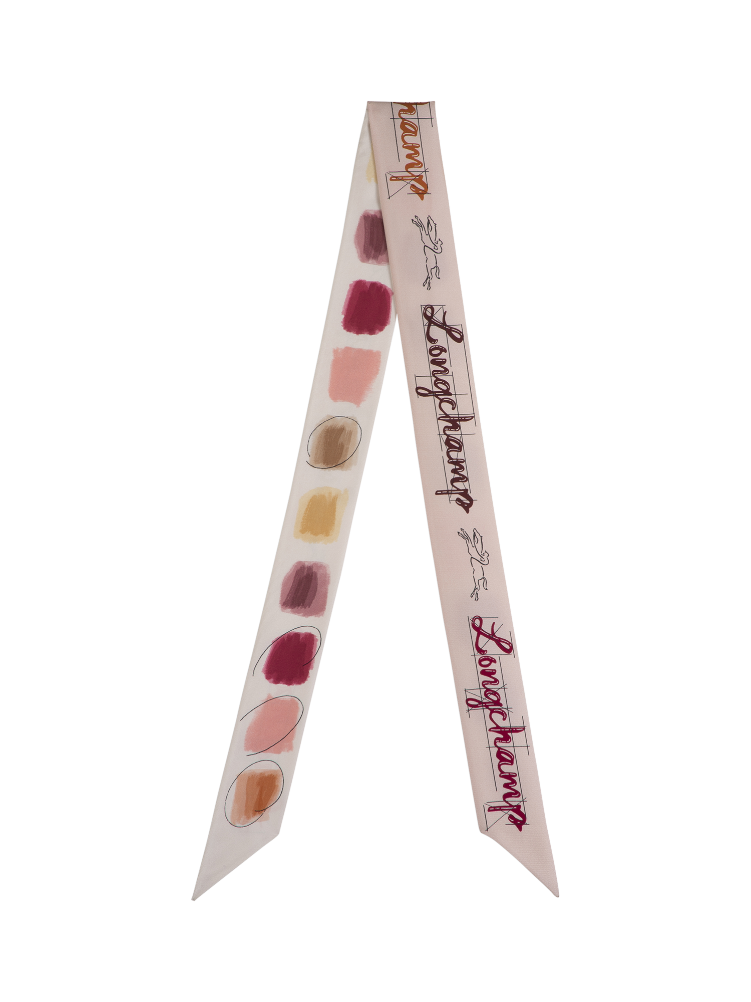 Product image 1 of 2, which shows Longchamp La Palette Silk Headband, Petal Pink