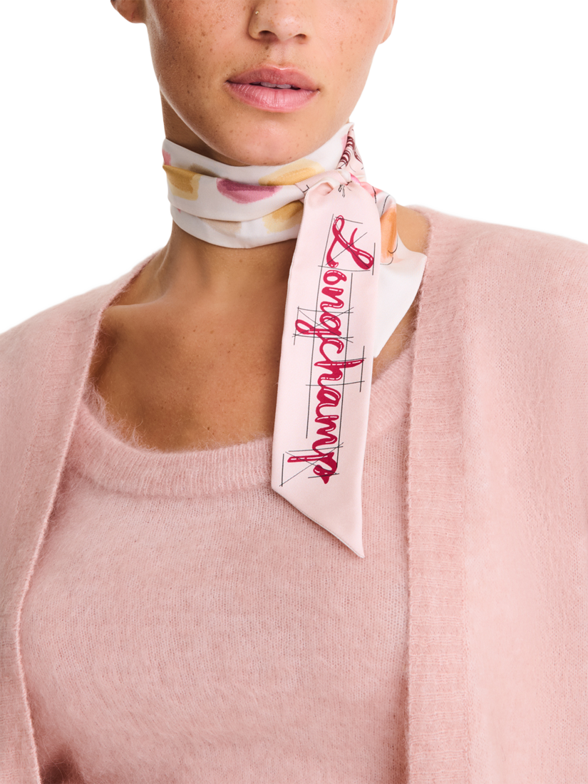 Product image 2 of 2, which shows Longchamp La Palette Silk Headband, Petal Pink