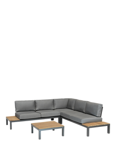KETTLER Elba 5-Seater Low Corner Garden Lounge Set with Coffee Table, Grey