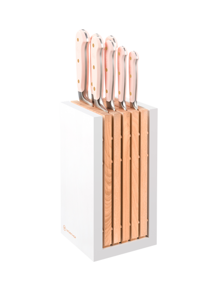 WÜSTHOF Classic Filled Ash Wood Knife Block Set, 8 Piece, Pink Himalayan Salt, Pink