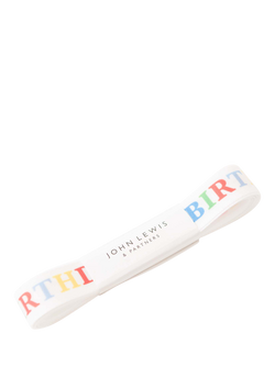 John Lewis Happy Birthday Taffeta Ribbon, W20mm x L3m, Multi, Multi