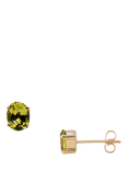 E.W Adams 9ct Gold Peridot Claw Earrings, Gold/Green
