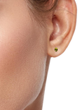 E.W Adams 9ct Gold Peridot Claw Earrings, Gold/Green