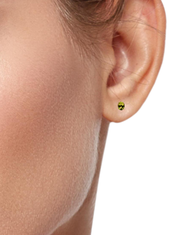 E.W Adams 9ct Gold Peridot Claw Earrings, Gold/Green - view 2, Gold/Green