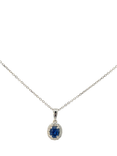 E.W Adams 18ct White Gold Sapphire & Diamond Pendant Necklace
