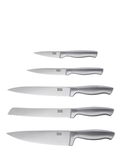 Taylor's Eye Witness Auckland Acacia Wood Filled Knife Block Set, 5 Piece - view 2, Natural/Steel