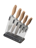 Taylor's Eye Witness Brooklyn Acrylic Filled Knife Block Set with Beech Effect Handles, 5 Piece