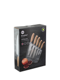Taylor's Eye Witness Brooklyn Acrylic Filled Knife Block Set with Beech Effect Handles, 5 Piece