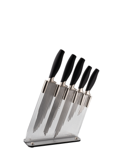 Taylor's Eye Witness Brooklyn Sloping Knife Block Set, 5 Piece, Clear/Black