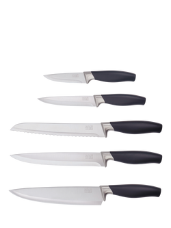 Taylor's Eye Witness Brooklyn Sloping Knife Block Set, 5 Piece - view 2, Clear/Black