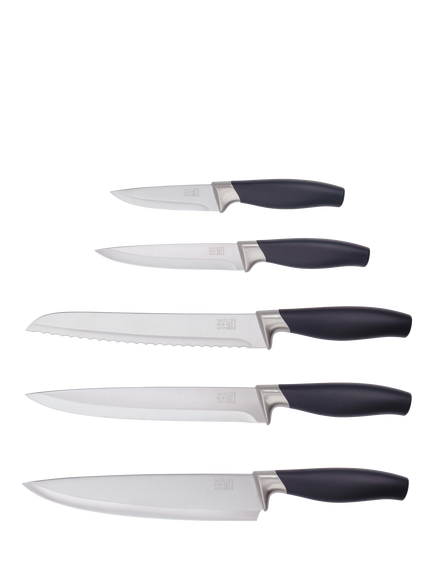 Taylor's Eye Witness Brooklyn Sloping Knife Block Set, 5 Piece - view 2, Clear/Black