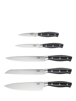 Taylor's Eye Witness Kingston Acacia Wood Filled Knife Block Set, 5 Piece - view 2, Natural/Black