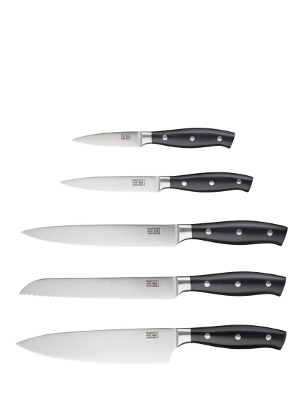 Taylor's Eye Witness Kingston Acacia Wood Filled Knife Block Set, 5 Piece - view 2, Natural/Black
