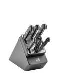 ZWILLING Gourmet Filled Kitchen Knife Block with Sharpener Set, 6 Piece, Anthracite