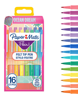 Paper Mate Flair Felt Tip Pens, Pack of 16, Ocean Dream - view 2, Multi