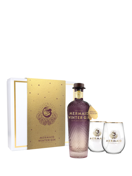 Isle of Wight Distillery Mermaid Winter Gin Gift Set, 70cl, Multi Multi