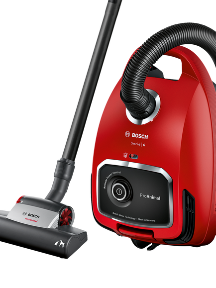 Bosch Series 6 BGL6PETGB ProAnimal Bagged Cylinder Vacuum Cleaner, Red - view 2, Red