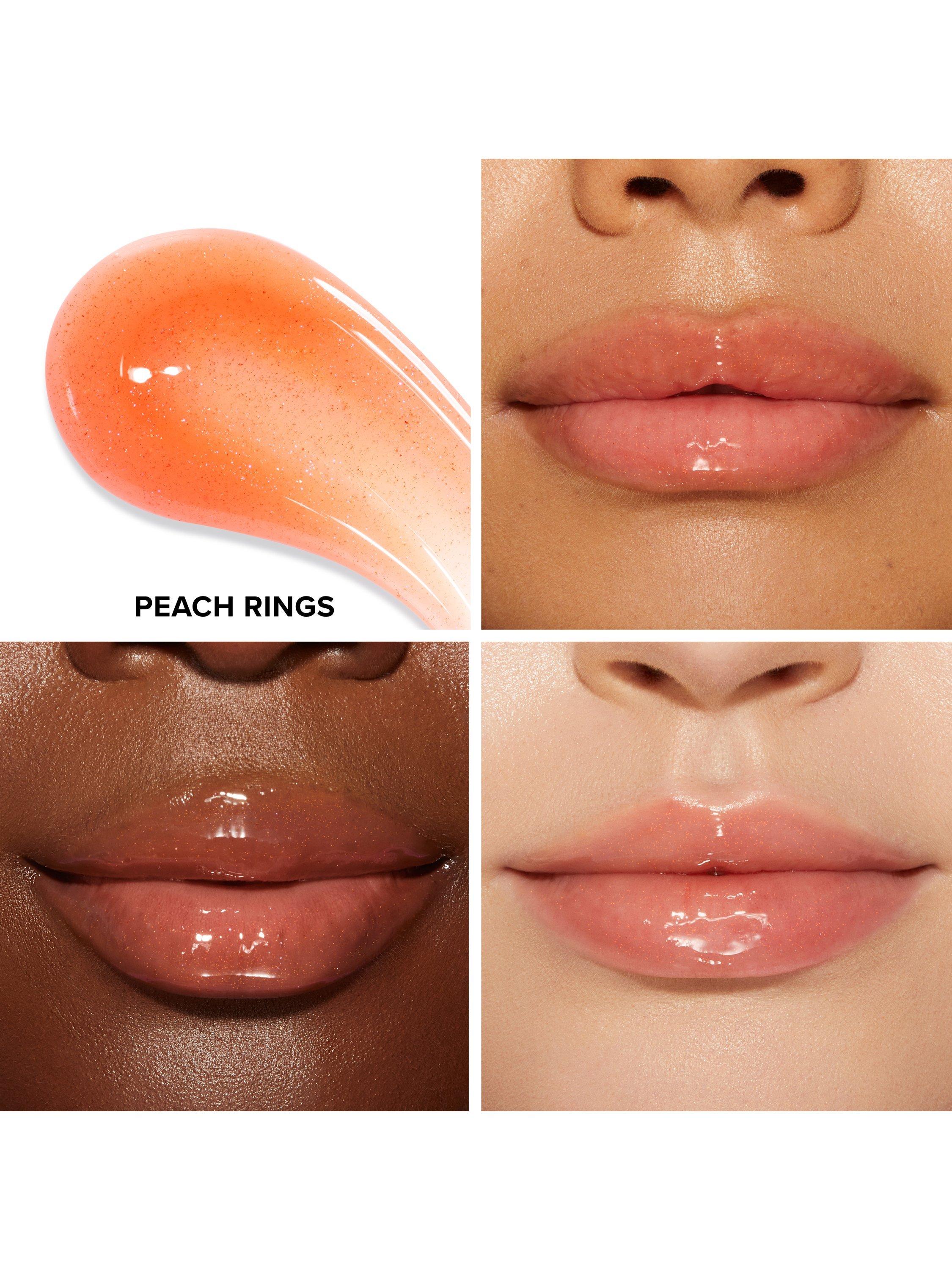 Product image 2 of 7, which shows Too Faced Kissing Jelly Lip Oil Gloss, Peach Rings