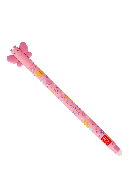 Legami Butterfly Erasable Pen, Pink, Pink