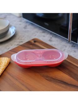 Prestige Good2Heat Microwave 2 Egg Poacher - view 2, Red