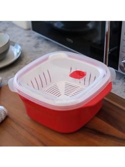 Prestige Good2Heat Microwave Steamer, 2.6L - view 2, Red