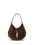 Polo Ralph Lauren Polo ID Suede Leather Small Shoulder Bag, Brown