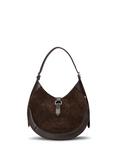 Polo Ralph Lauren Polo ID Suede Leather Small Shoulder Bag, Brown