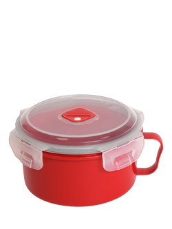 Prestige Good2Heat Microwave Lunch Bowl & Spork, 900ml, Red