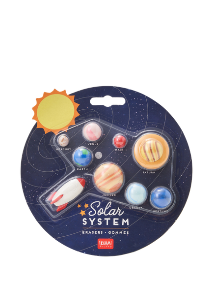 Legami Solar System Erasers, Pack of 9, Blue - view 2, Blue