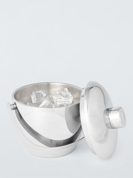 John Lewis Apple Stainless Steel Ice Bucket with Lid, 1.66L - view 2, Stainless Steel