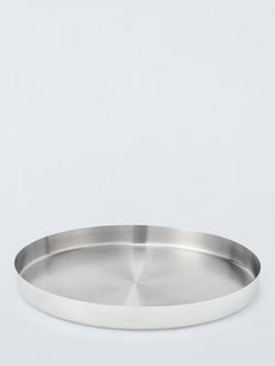 John Lewis Apple Round Stainless Steel Cocktail Drinks Tray, Stainless Steel
