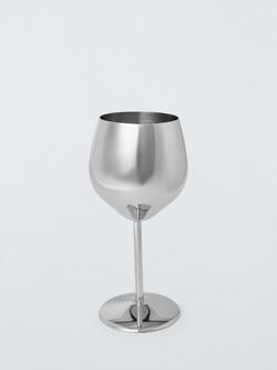 John Lewis Apple Stainless Steel Wine Goblet, 500ml, Stainless Steel