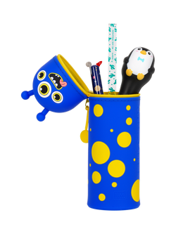 Legami Kawaii Monster Pencil Case, Navy Blue - view 2, Navy Blue