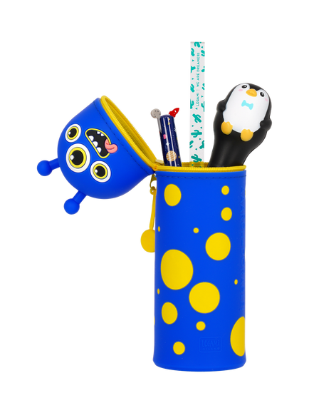 Legami Kawaii Monster Pencil Case, Navy Blue - view 2, Navy Blue
