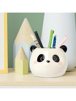 Legami Ceramic Panda Pen Pot, Multi - view 2, Multi